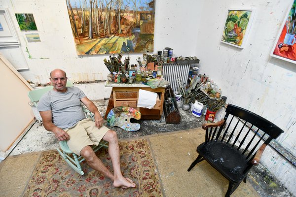Bruce Lieberman in his studio in Water Mill.  DANA SHAW