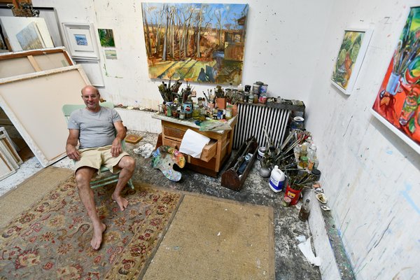 Bruce Lieberman in his Water Mill studio.  DANA SHAW