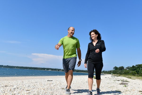 Eric Cohen and Joyce Shulman on Long Beach in Sag harbor.  DANA SHAW