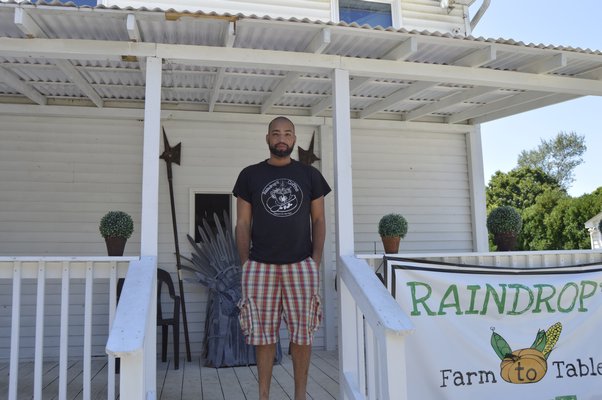 Bryan Polite at the Raindrop Cafe, a farm to table restaurant operated by members of the Shinnecock Indian Nation.
