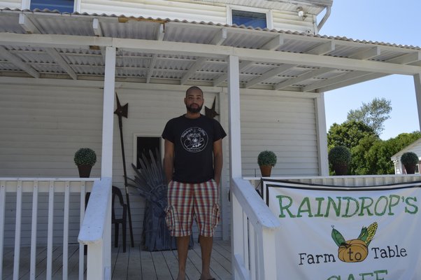 Bryan Polite at the Raindrop Cafe, a farm to table restaurant operated by members of the Shinnecock Indian Nation.