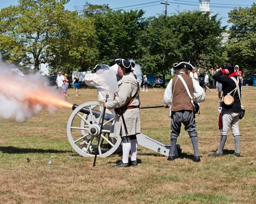 The cannons were blazing at this weekend’s Revolutionary War encampment on the Great Lawn sponsored by the Westhampton Beach Historical Society.