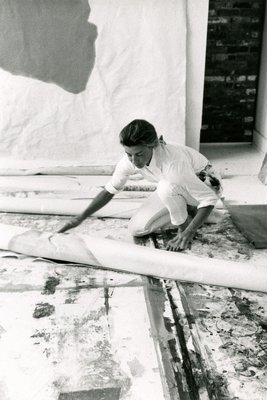 Helen Frankenthaler in her studio 