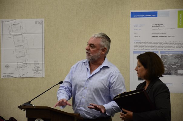 Southampton Town Highway Superintendent requested an additional $610,000, on top of the $410,000 he has received from the state, in Community Preservation Fund money to replace a culvert on Alewife Creek. GREG WEHNER