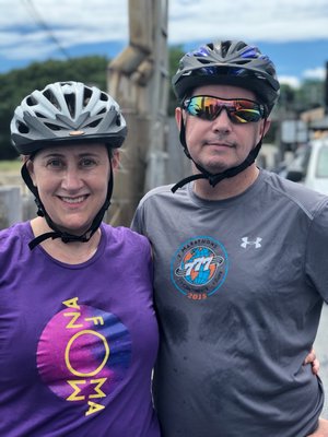 Bret Parker and his wife Katharine Parker training fot the New England Parkinson's Ride