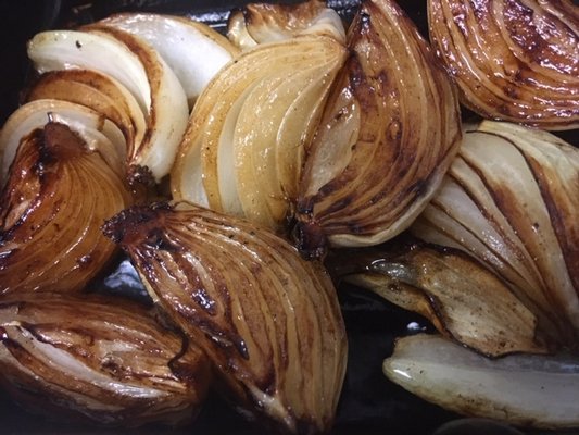 Grilled marinated onions.
