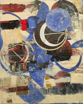 A collage painting by Lenore Weinstein.