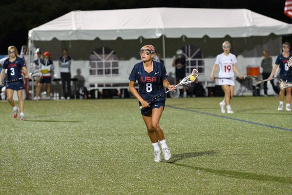 Isabelle Smith works the ball for the U.S.