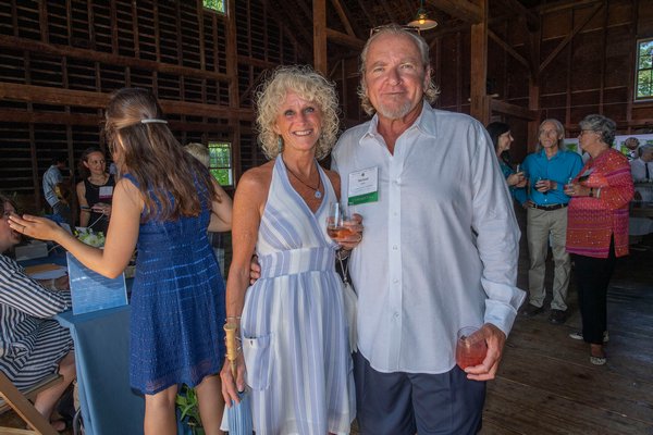 Michelle Seitz and Michael Daly during the annual Peconic Land Trust Gala at the Ocean View Farm in Bridgehampton on Sunday evening.