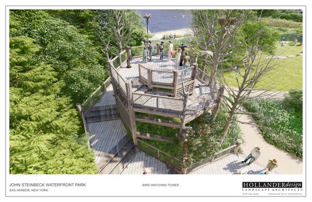 A circular staircase and viewing stand proposed for Steinbeck Park.