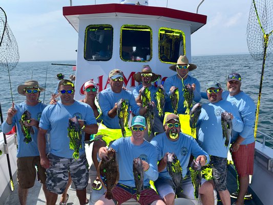 Members of the Southampton Fire Department got in some fluke and sea bass fishing aboard the Hampton Lady last week.