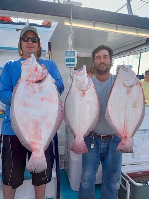 So, who had the better day aboard the Miss Montauk last weekend: Dan Ferrara with his 11-pound fluke, or Sal Giambroni with his two 10-pounders?