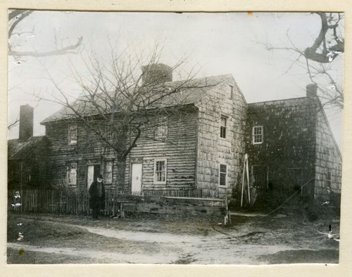 The Dominy woodworking shop is on the right within the lean-to extension. COURTESY EAST HAMPTON HISTORICAL SOCIETY