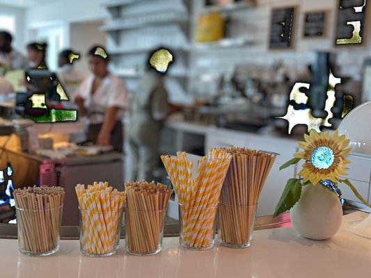 Eco-friendly straws used at Silver Lining Dinr.