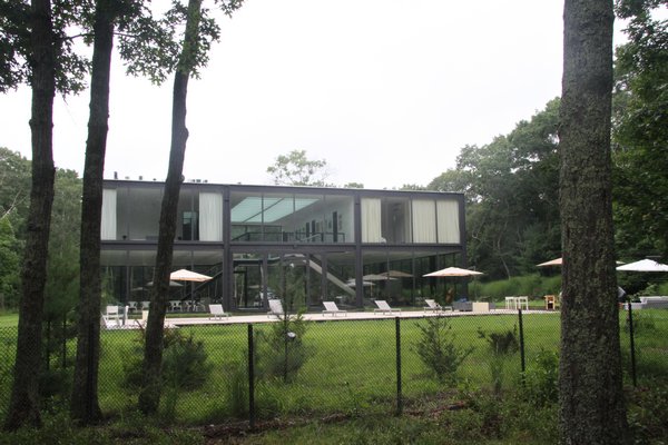 The glass-walled house at 145 Neck Path.