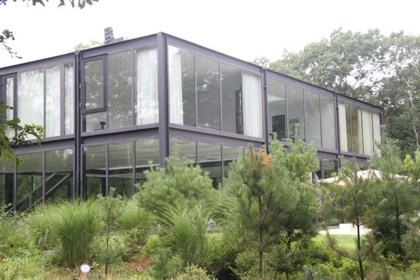 The glass-walled house at 145 Neck Path.