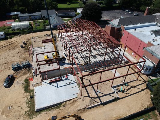A drone photo of the construction. COURTESY SUPERINTENDENT ROBERT HAUSER