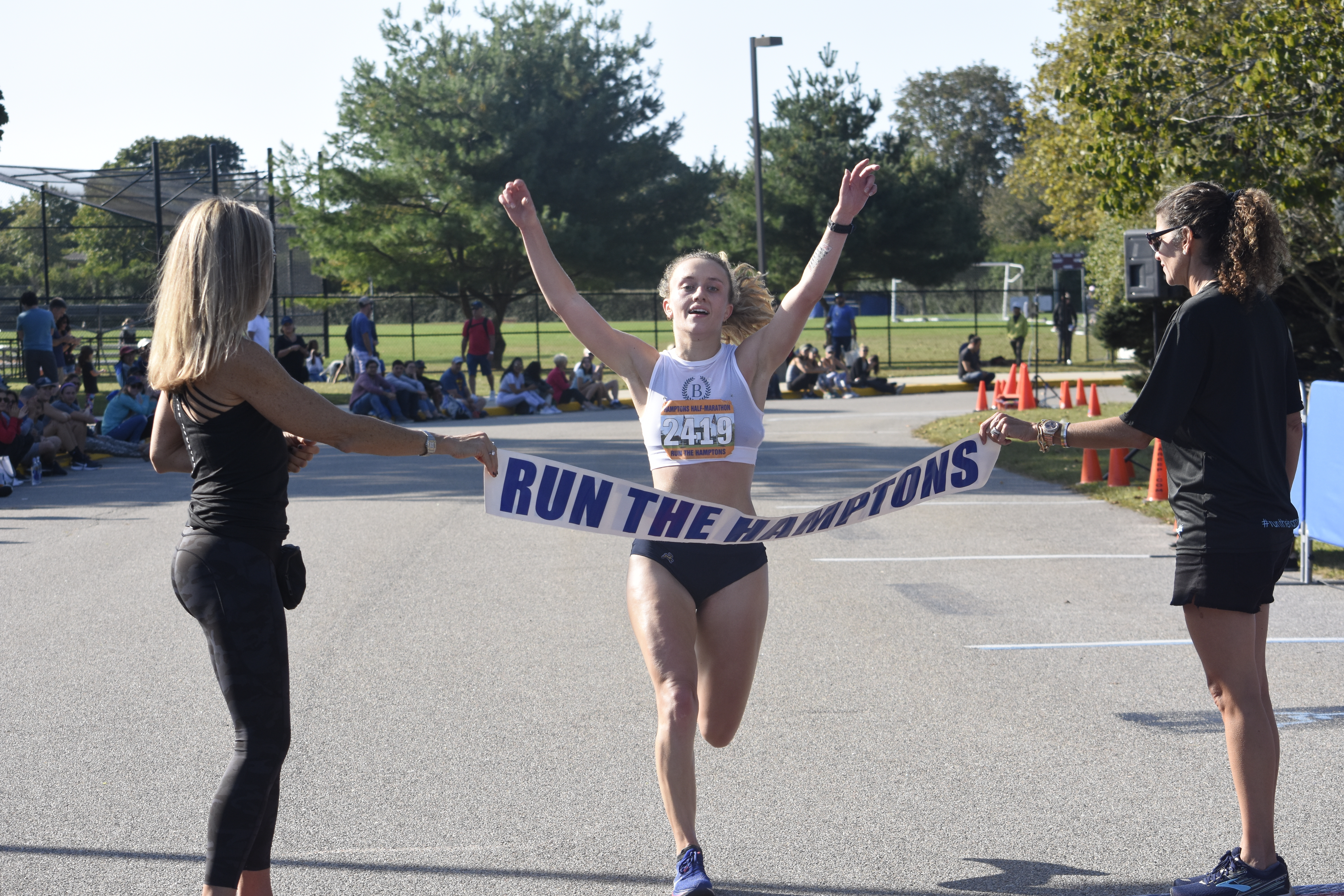 Denali Tietjen, 24, of Brooklyn was the female champion of the half marathon.