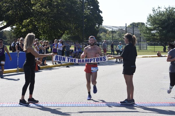 Owen Bradley, 40, of Birmingham, Alabama, was the overall champion of the 13th annual Hamptons Marathon on Saturday.