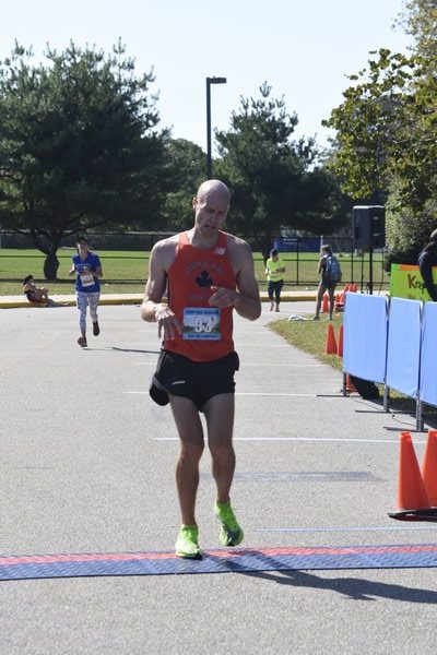 Alexander Egan, 35, of New York City placed third overall in the Hamptons Marathon.