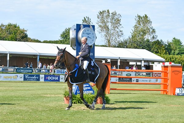 Hampton Classic Horse Show Grand Prix winner Mario Deslauriers.   DANA SHAW