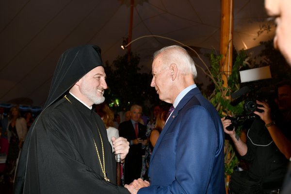 Archbishop Elpidophoros of America and Joe Biden
