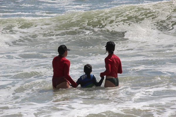 A Walk on Water, known as AWOW, hosted two day sof surf therapy for those with special needs and their families on Friday and Saturday at Ditch Plains Beach in Montauk. KYRIL BROMLEY