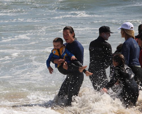 A Walk on Water, known as AWOW, hosted two day sof surf therapy for those with special needs and their families on Friday and Saturday at Ditch Plains Beach in Montauk. KYRIL BROMLEY