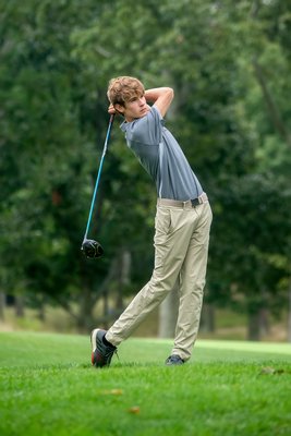 Charles Goldsmith tees off for East Hampton.