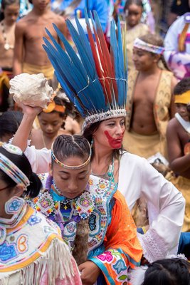The Grand Entry during the 2019 Shinnecock Pow Wow on Sunday.