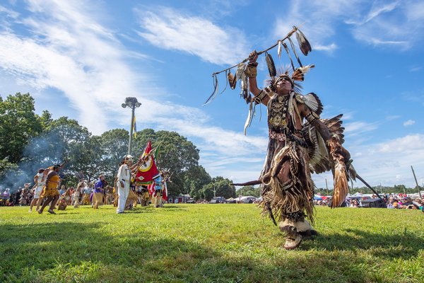The Opening Ceremonies following the Grand Entry  during the 2019 Shinnecock Pow Wow on Sunday.