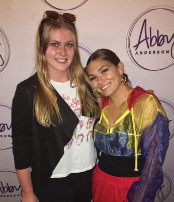 Abby Courtland with country singer Abby Anderson.