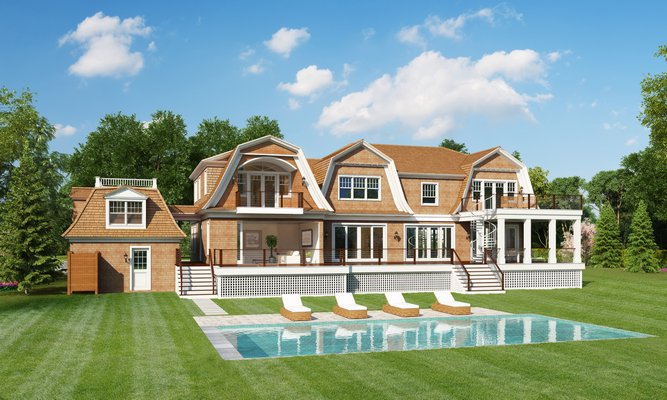 A rendering of 16 Barker Lane, Quogue.