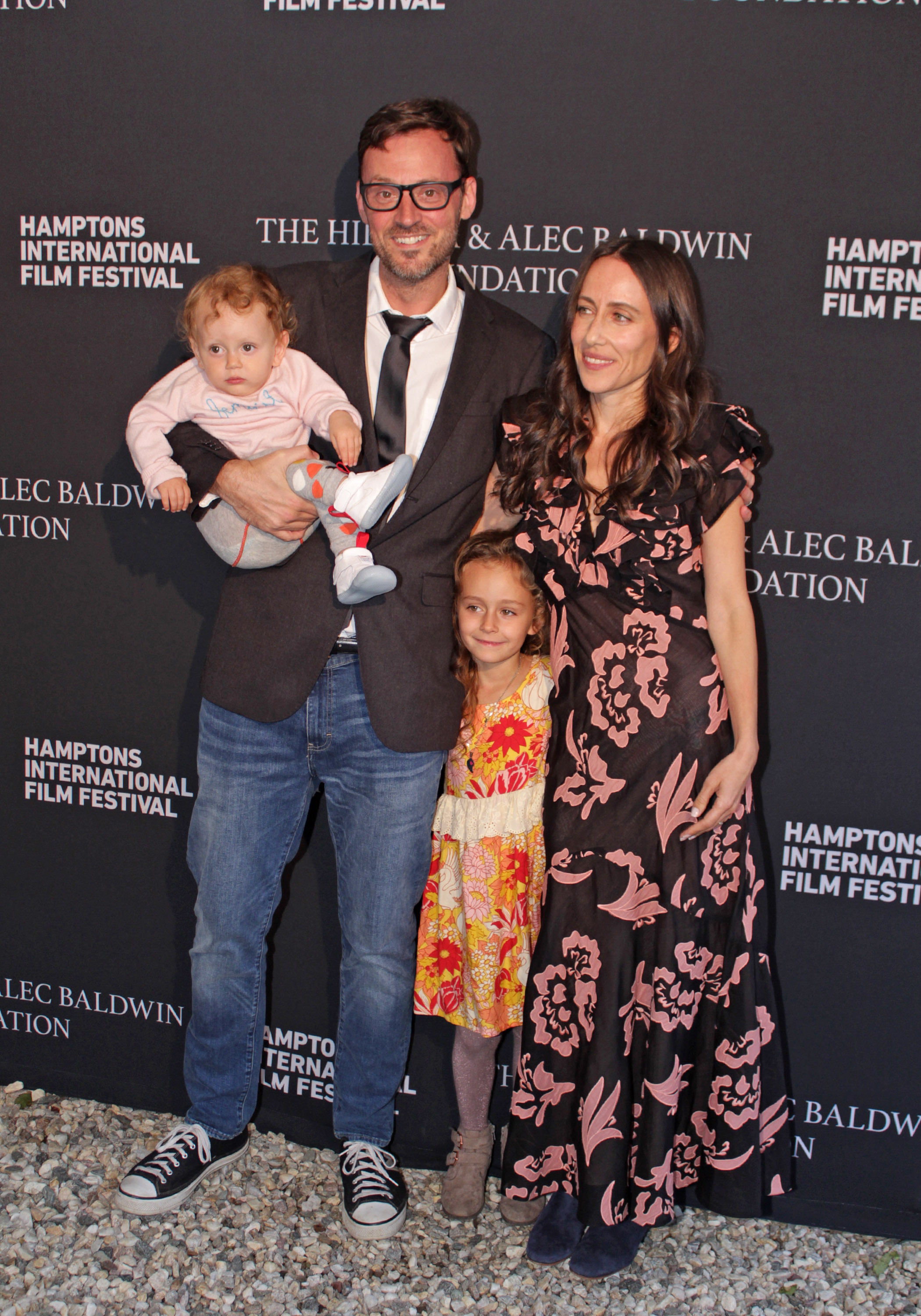 HIFF artistic director David Nugent with his wife Violet and their children.