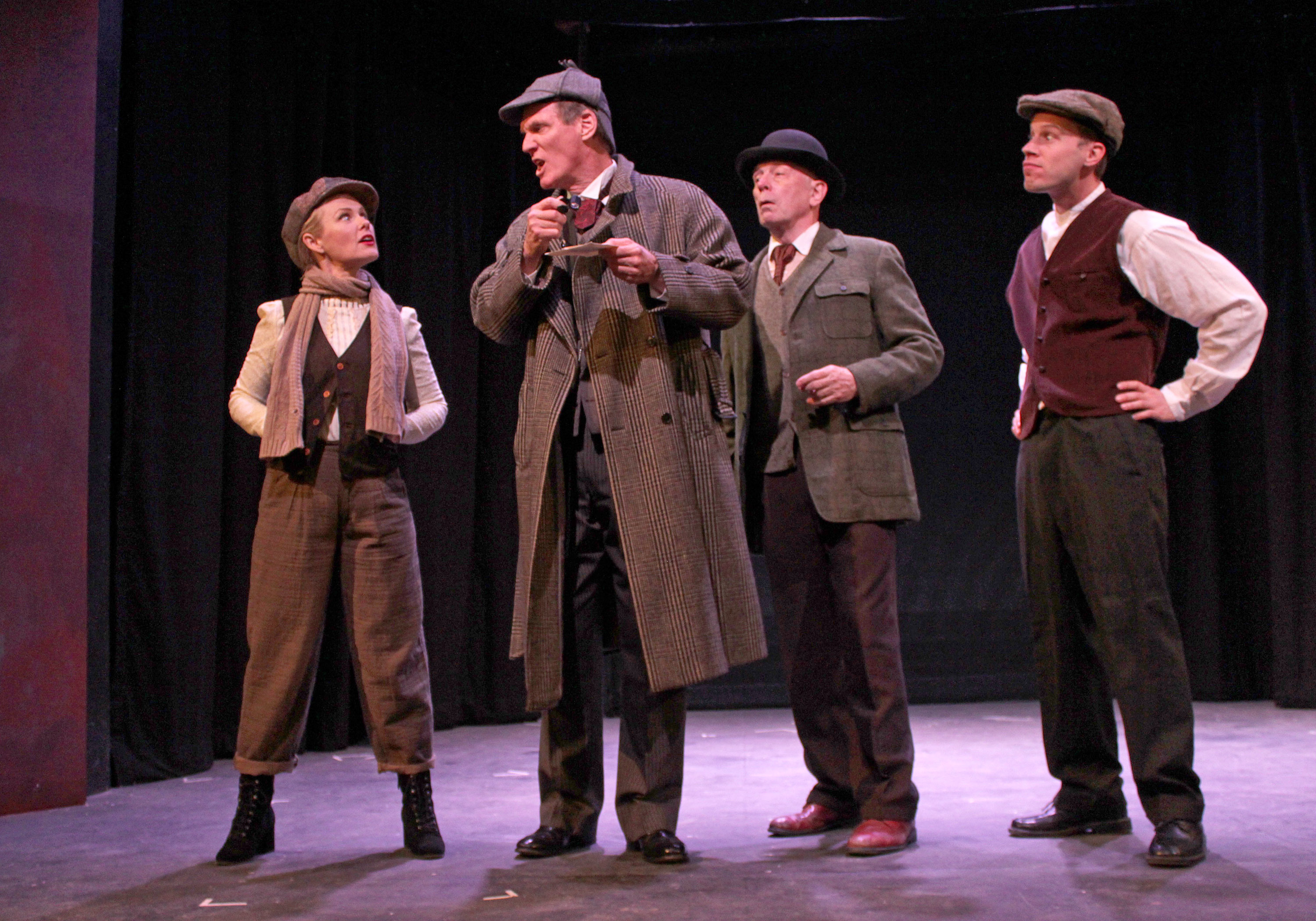 From left, Tina Jones, Matthew Conlon, Duncan Hazaard and Ben Schnickel in rehearsal for the Hampton Theatre Company's production of 