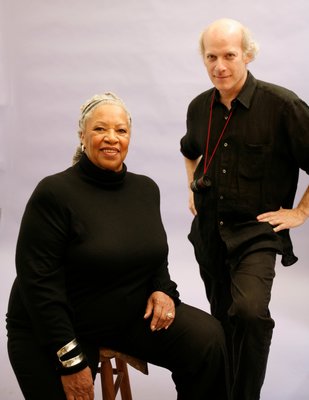 Toni Morrison and Timothy Greenfield-Sanders behind the scenes of 