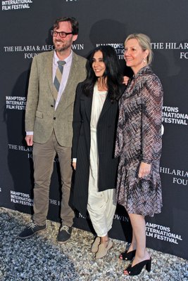Actress Nadine Labaki, center, with HIFF artistic director David Nugent, left, and HIFF executive director Anne Chaisson, right, at the 2018 festival.
