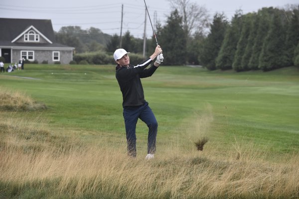 Mariner jack McDonnell shoots out of the fescue on the first hole.  DREW BUDD