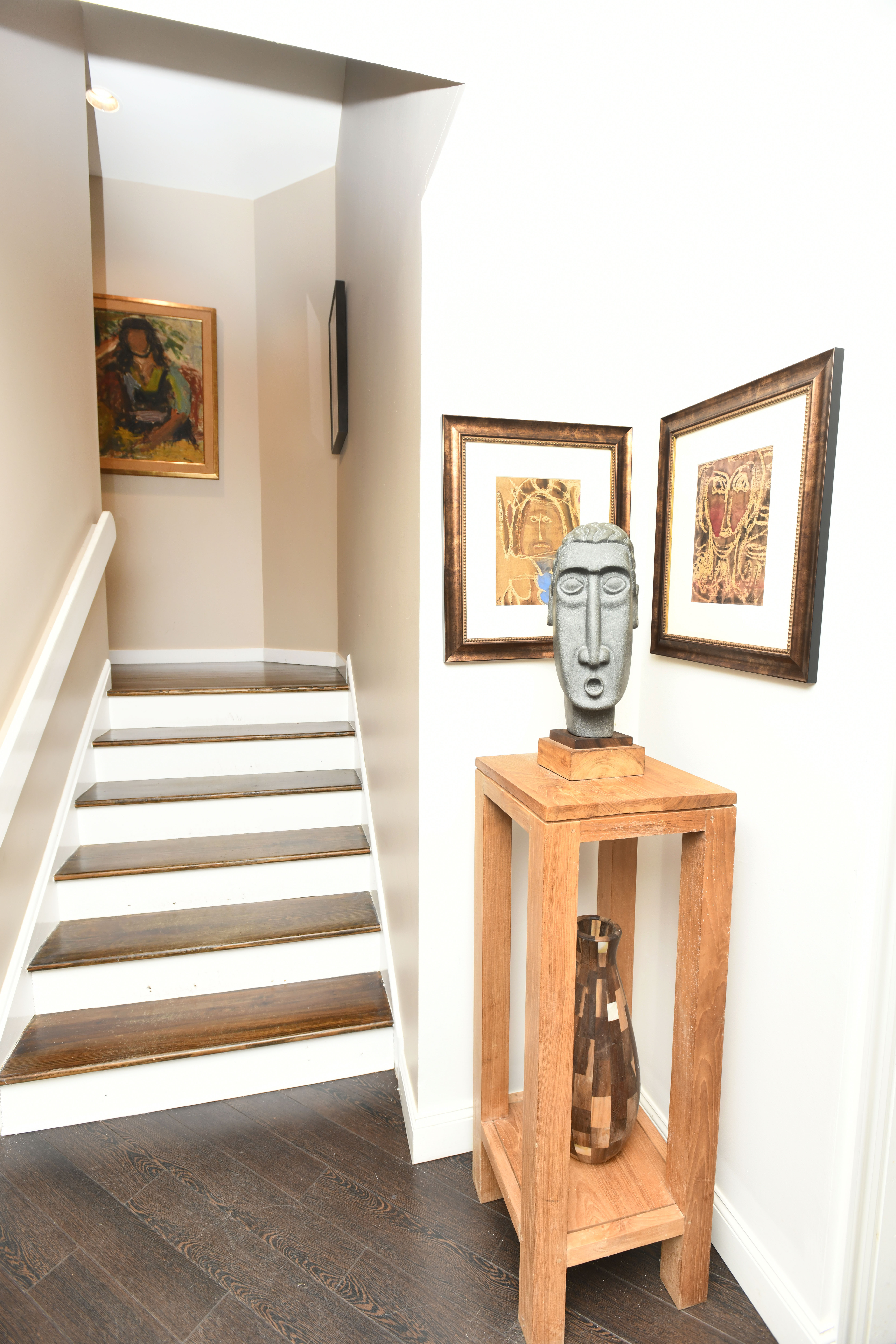 Artwork covers the walls in Rick Friedman's Southampton home. DANA SHAW