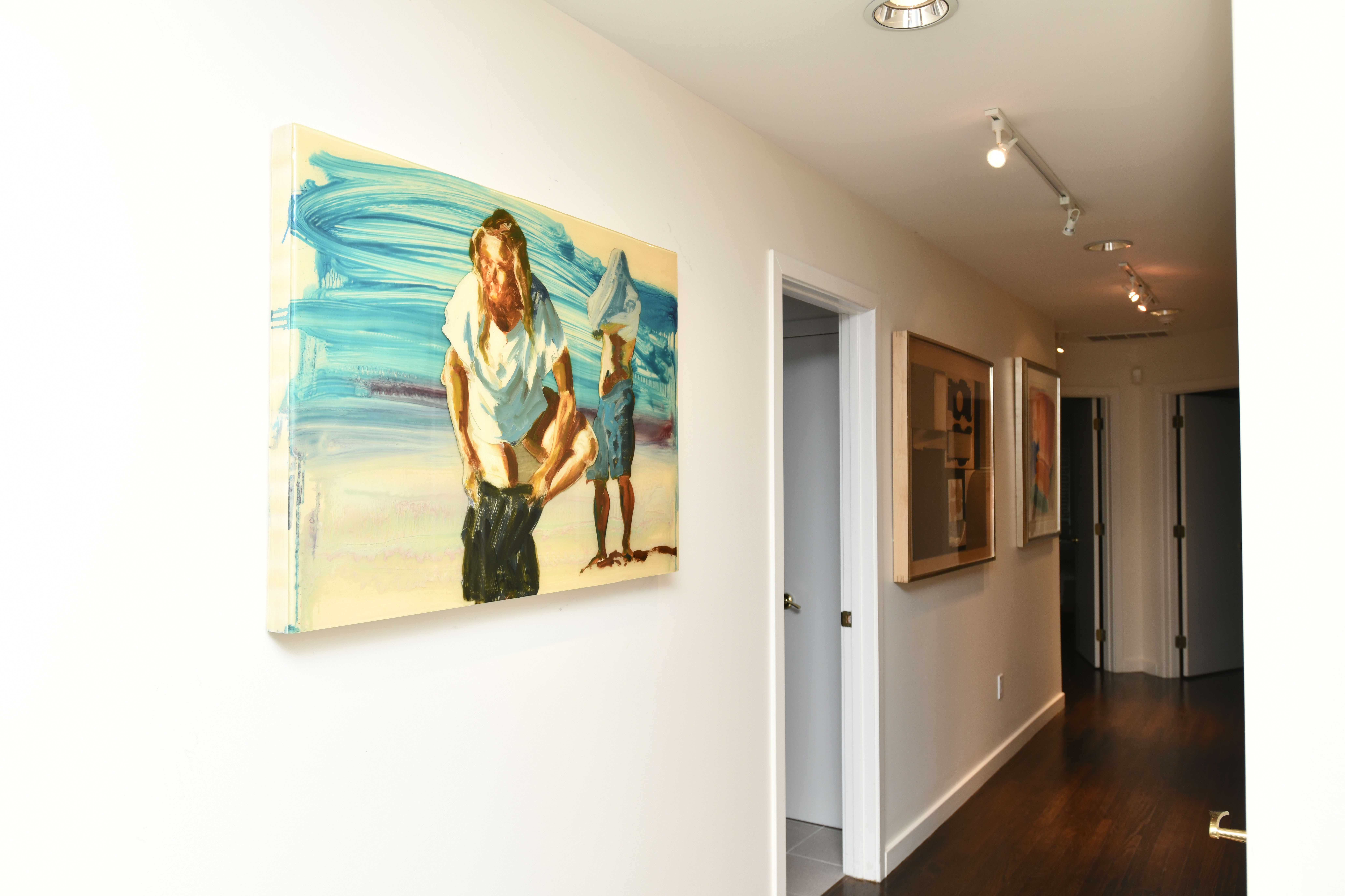 Artwork covers the walls in Rick Friedman's Southampton home. DANA SHAW