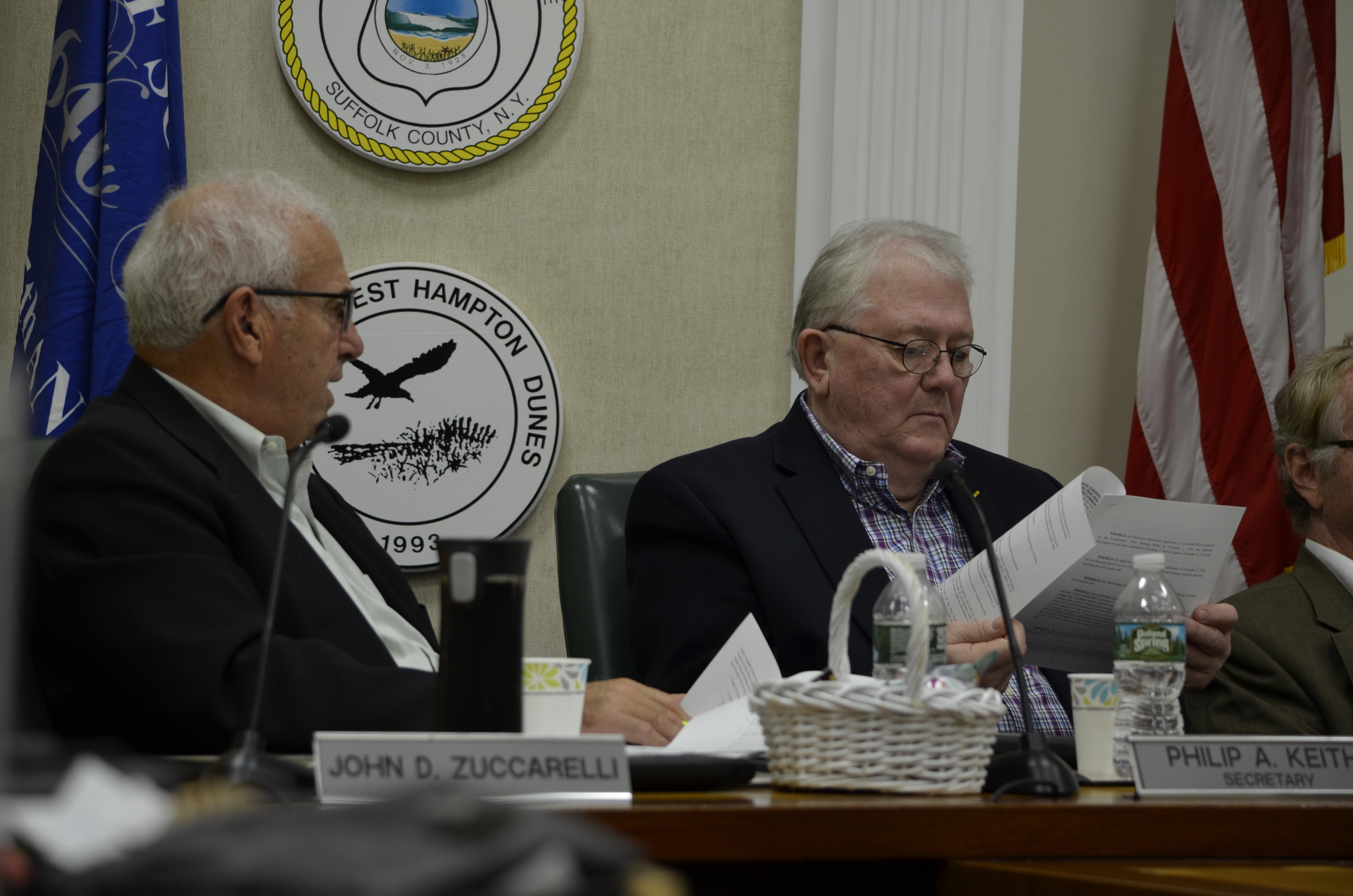 Southampton Town Planning Board member John Zuccarelli and secretary Philip Keith. ANISAH ABDULLAH