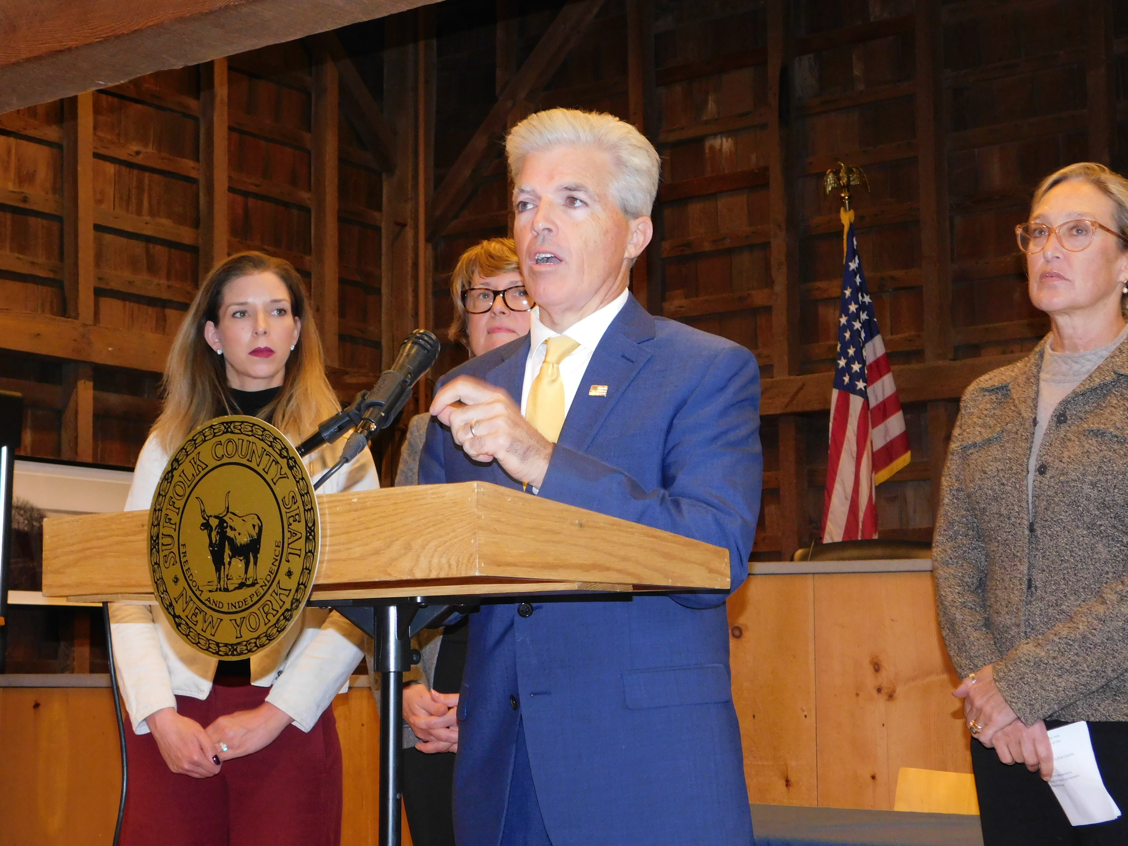 $400,000 was awarded from the Suffolk County JumpStart program by Suffolk County Executive Steve Bellone at East Hampton Town Hall on Friday, October 11.   ELIZABETH VESPE