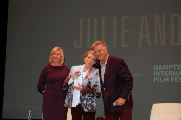 HIFF executive director Anne Chaisson, left, with Julie Andrews and Alec Baldwin, HIFF's board co-chair.