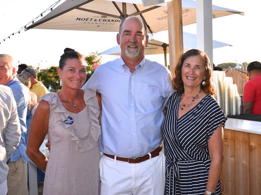 Gone Local, a fundraiser for the Montauk Playhouse, took place at Rick’s Crabby Cowboy Cafe in Montauk on Thursday evening. Courtney Garneau, Peter and Marilyn Van Scoyoc. KYRIL BROMLEY