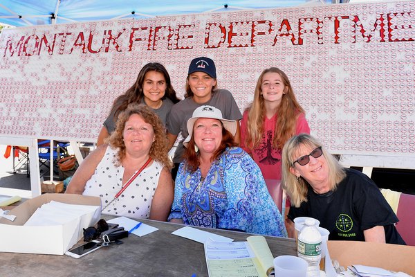 The Montauk Fire Department's annual Big Bucks event is always a big draw. Hundreds turned out on Sunday for a chance to win big.  Volunteers Adrienne Rechten, Megan White, Catherine LeFevre, Annie Clemenz, Sofia Nagle and Roberta Bass. KYRIL BROMLEY