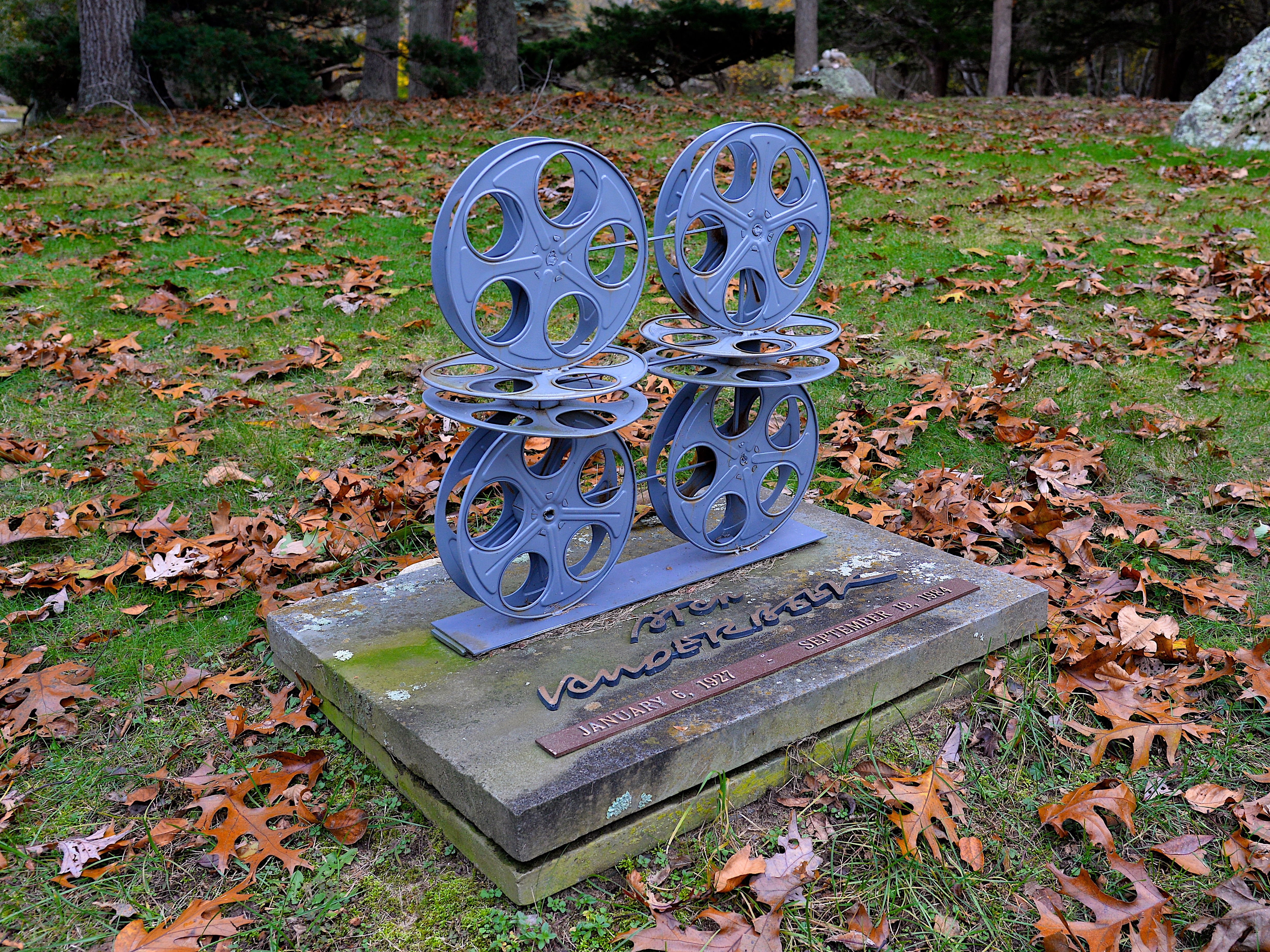 Stan VanDerBeek's headstone at Green River Cemetery. He was a visual artist, film maker, and early proponent of computer animation in the 1950s. KYRIL BROMLEY