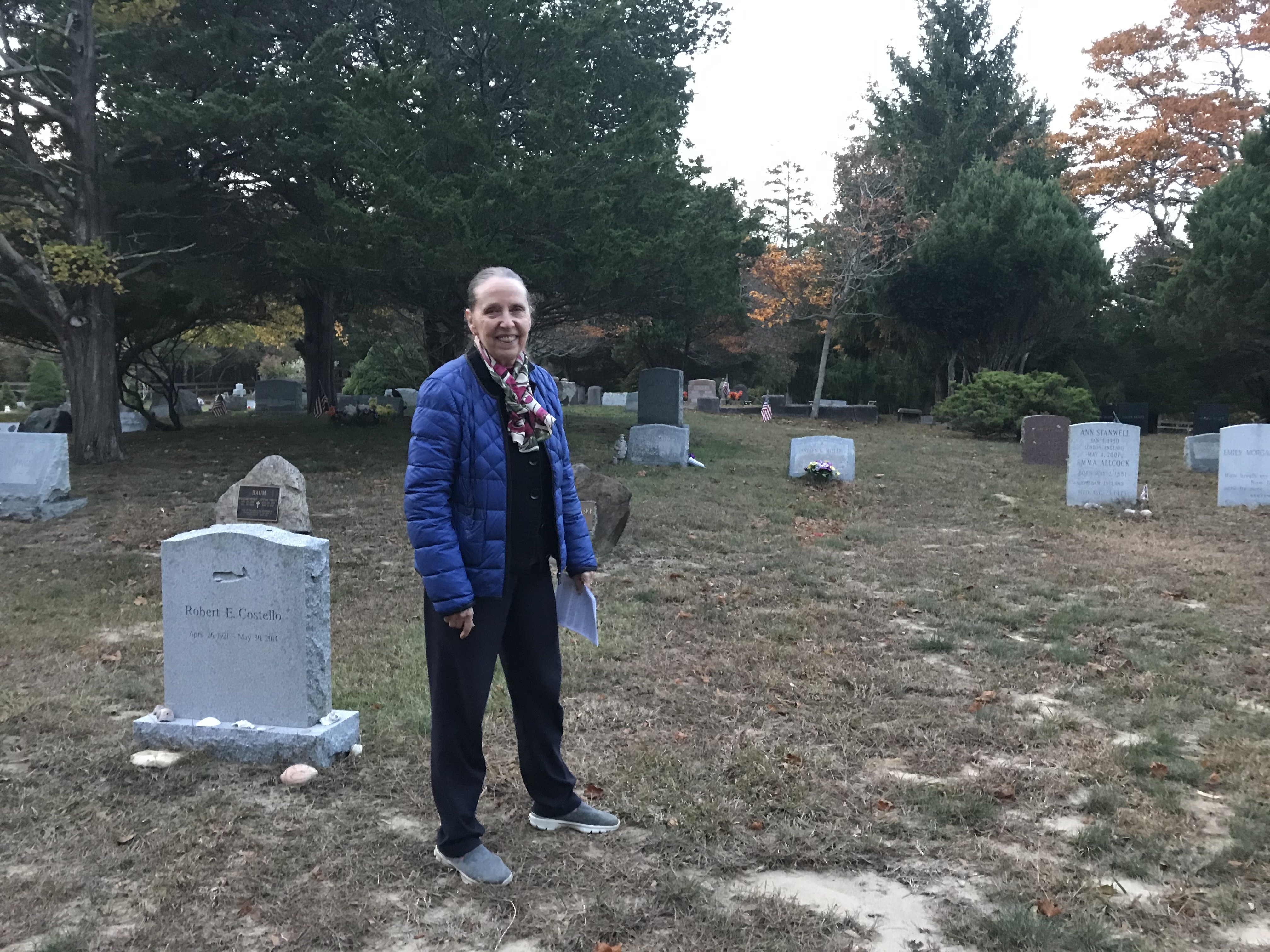 Helen Harrson, director of the Pollock-Krasner House and Study Center, will give a tour of the Green River cemetery and the artists, writers, and actors buried there on Friday.  ELIZABETH VESPE