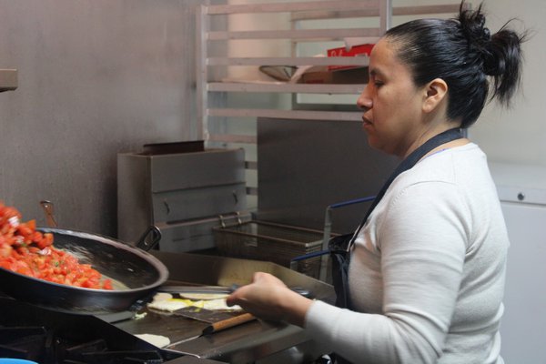 Gabriela Martinez prepares most of the food at the taqueria.