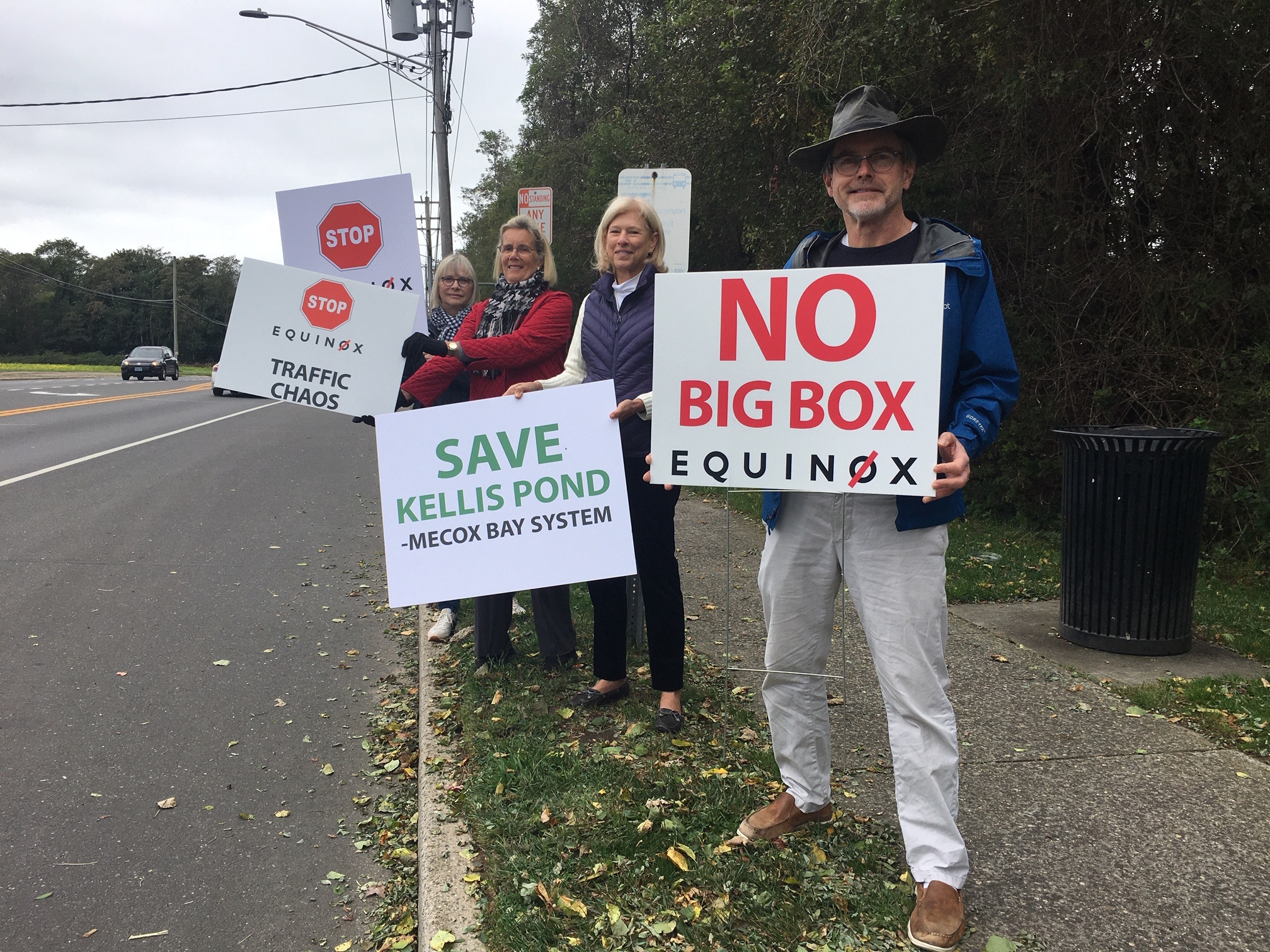 On Saturday, October 12, residents protested the Equinox facility being proposed on Montauk Highway in Bridgehampton. GASPER TRINGALE