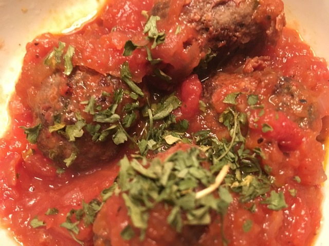 Oven Baked Meatballs with Tomato and Onion Stew